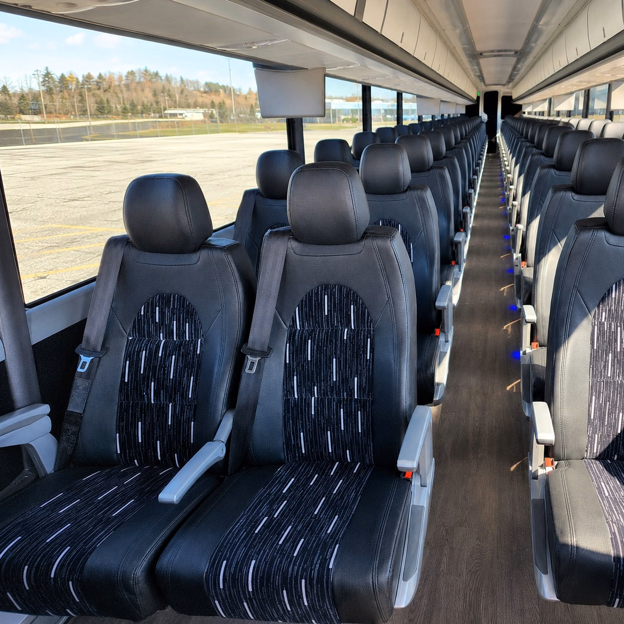 san antonio charter bus rental interior